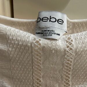 bebe Cream Cable Knit Top